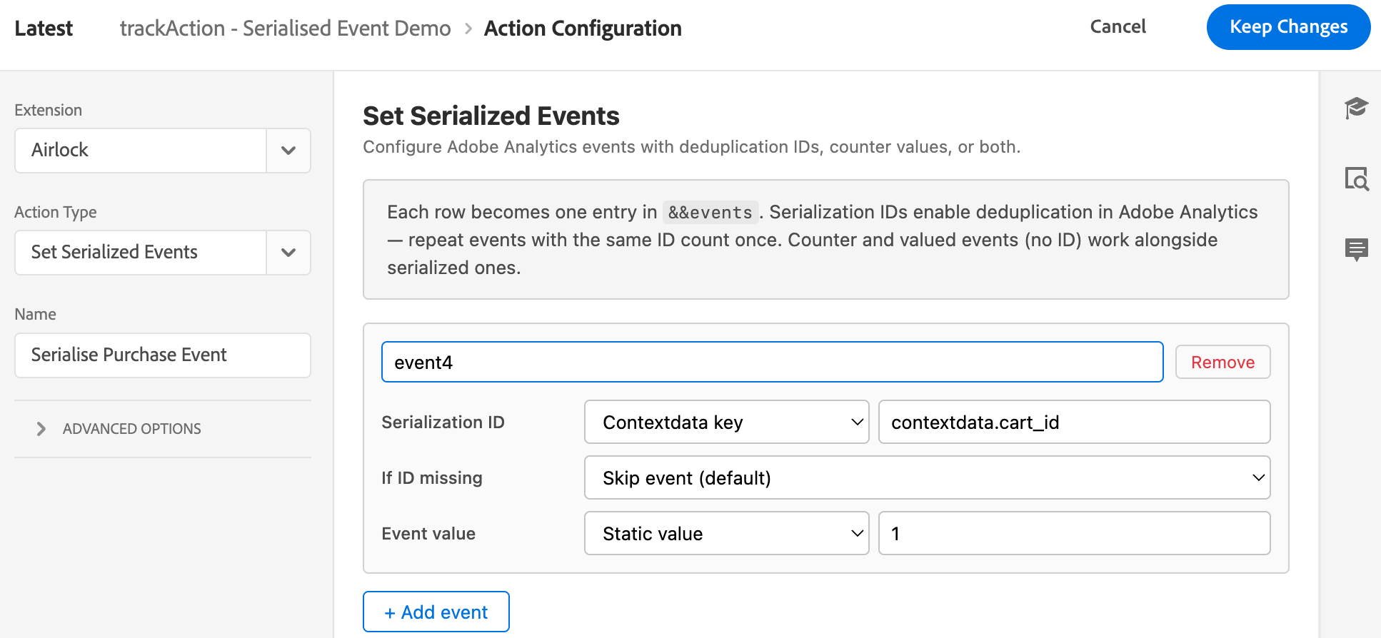 Example Evaluate JavaScript Rule Action