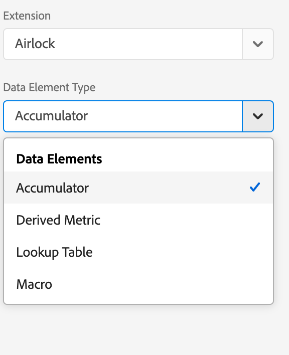 Airlock Data Element Types